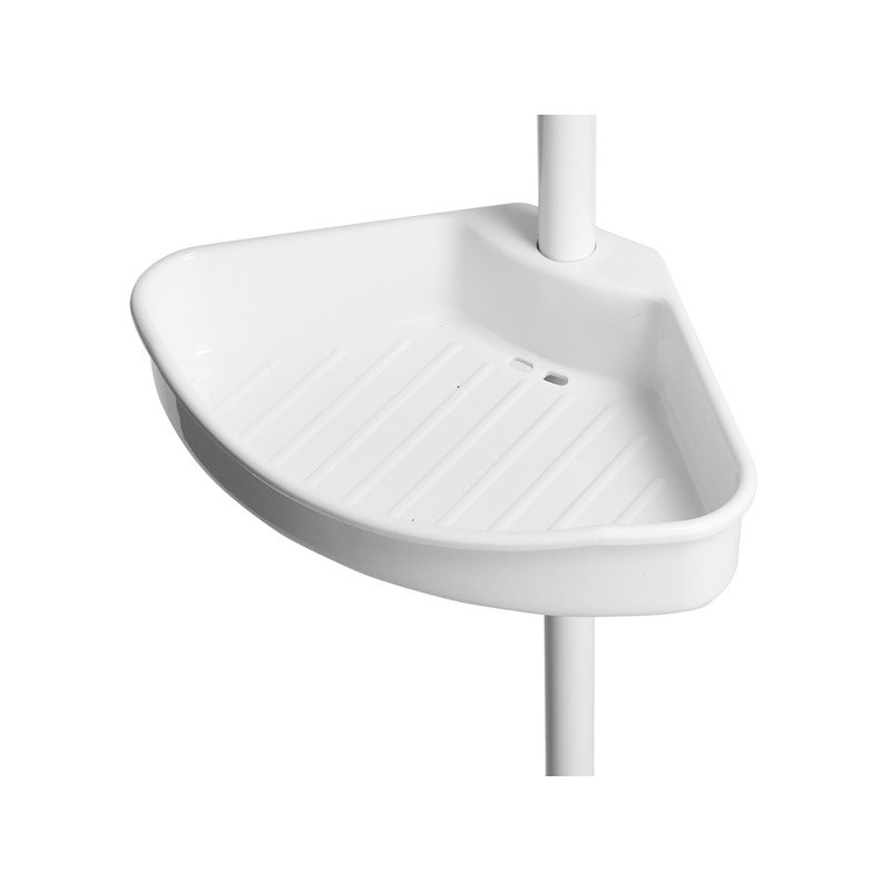 Spirella MSV Etagère De Douche D'angle Auto-portée 125-245cm Blanc Telescopique - Sans Perçage - 4 Tablettes