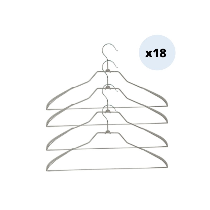 spirella MSV Lot 18 Cintres Metal Plastifies Antiglisse