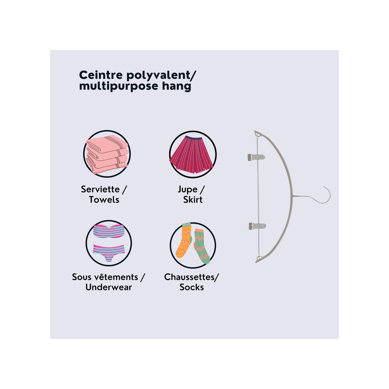 Spirella MSV Lot 24 Cintres Metal Plastifie Combine 2 Pin