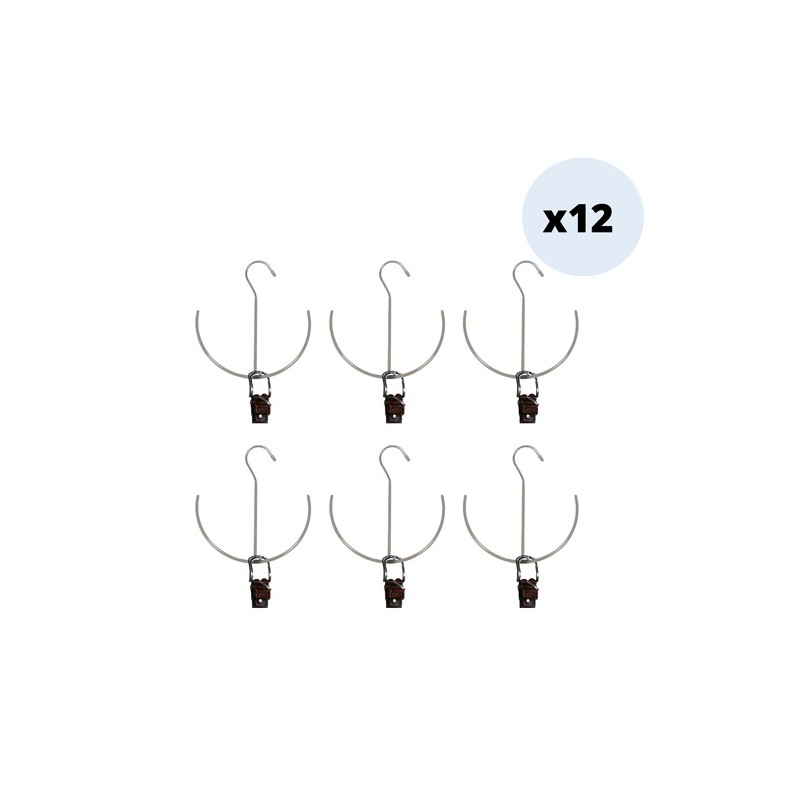 spirella MSV Lot de 12 cintres en acier plastifié antiglisse pour ceintures