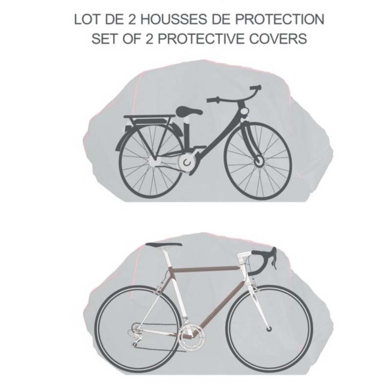 Spirella MSV Lot De 2 Housses De Protection Imperméable Pour Vélo PVA Gris