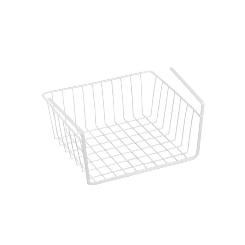 Spirella MSV Lot De 2 Paniers De Rangement Sous étagère 30x25 5x14cm En Acier Blanc Mat
