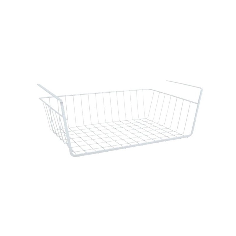 Spirella MSV Lot De 2 Paniers De Rangement Sous étagère 38 5x25 5x14cm En Acier Blanc Mat