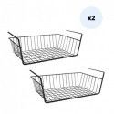 Spirella MSV Lot De 2 Paniers De Rangement Sous étagère 38 5x25 5x14cm En Acier Noir Mat