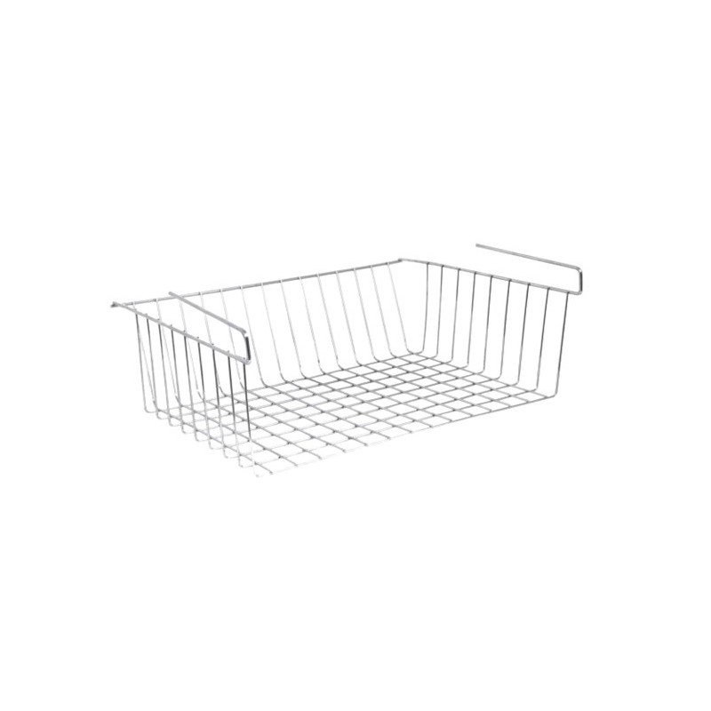 Spirella MSV Lot De 2 Paniers De Rangement Sous étagère 38x26x14cm En Acier Chromé