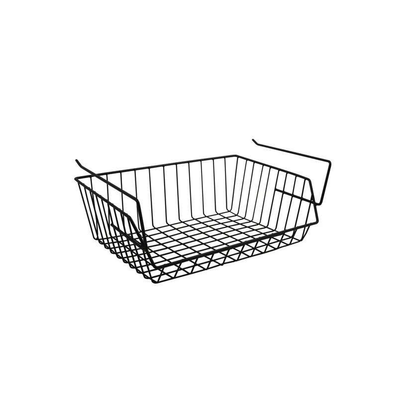 Spirella MSV Lot De 2 Paniers De Rangement Sous étagère 40x27x17 5cm En Acier Noir Mat