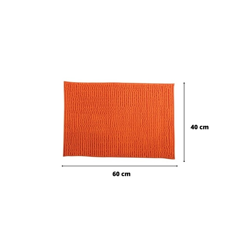 Spirella MSV Lot De 2 Tapis De Bain Microfibre CHENILLE 40x60cm Orange