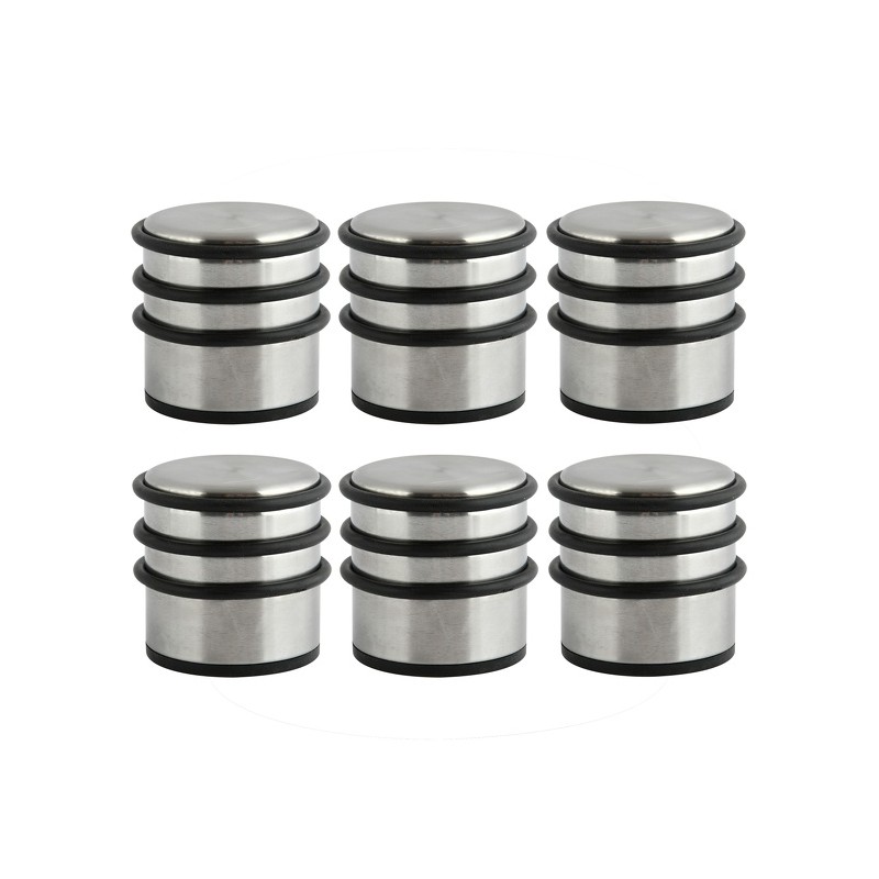 Spirella MSV Lot De 6 Blocs Stop Portes Solide En Inox & Caoutchouc