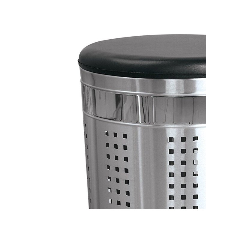 Spirella MSV Panier à  Linge 46L Avec Couvercle Coussin Inox