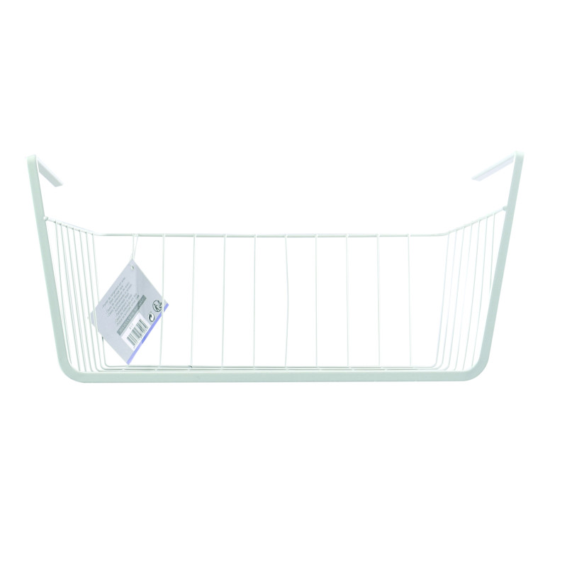 Spirella MSV Panier De Rangement Suspendu à  étagère 30x25 5x14cm En Acier Blanc Mat
