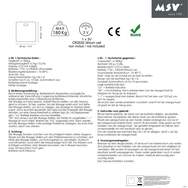 Spirella MSV Pèse Personne Verre SEAUVILLE Gris Clair