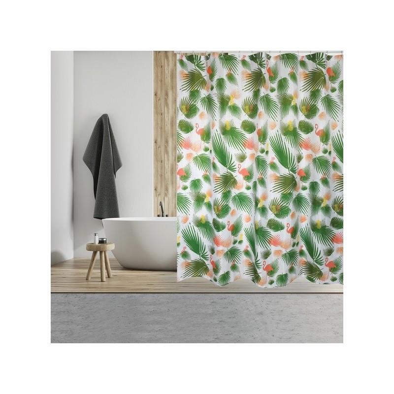 spirella MSV Rideau de douche Polyester AMAZONIA 180x200cm QUALITà PREMIUM Multiclor - Anneaux inclus