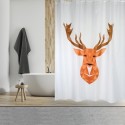 Spirella MSV Rideau De Douche Polyester CIEVRO 180x200cm QUALITà PREMIUM Marron & Blanc