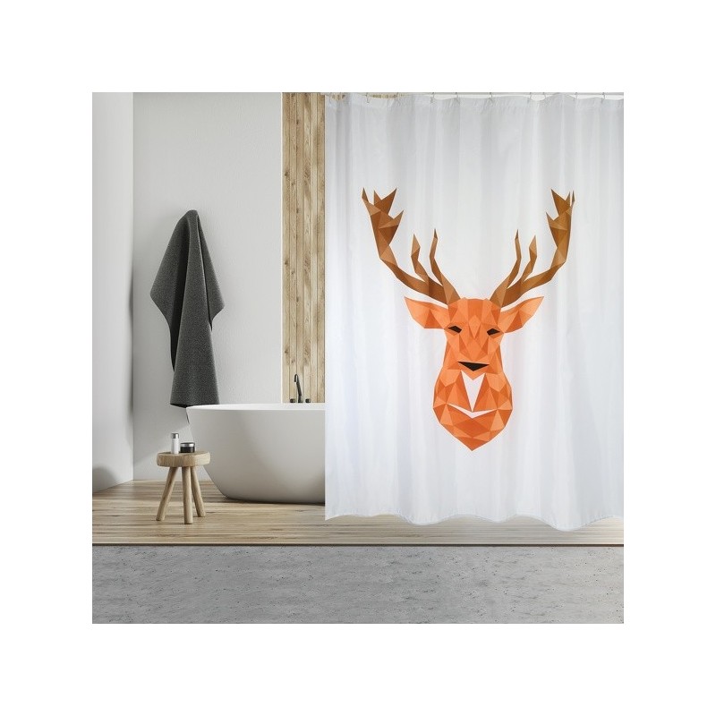 spirella MSV Rideau de douche Polyester CIEVRO 180x200cm QUALITà PREMIUM Marron & Blanc