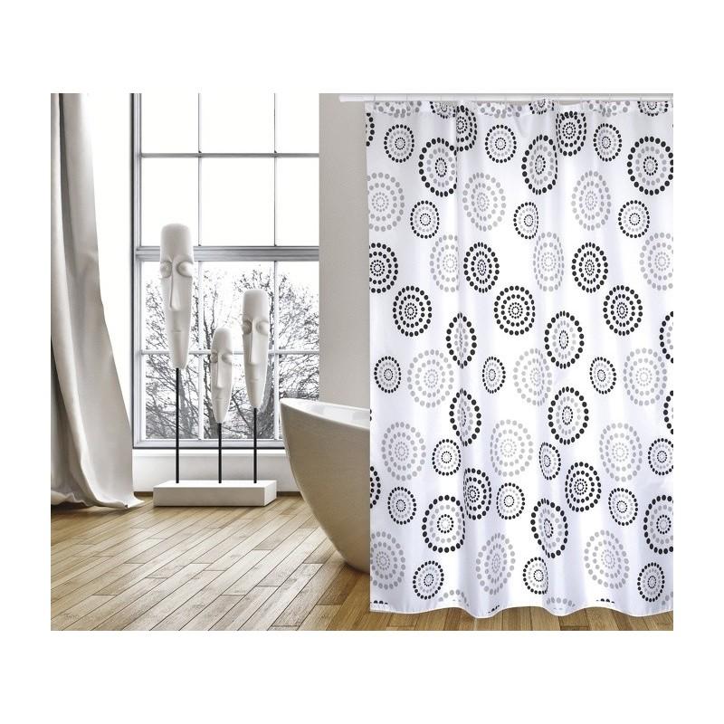 spirella MSV Rideau de douche Polyester DOTS 180x200cm QUALITà PREMIUM Gris