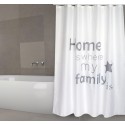 Spirella MSV Rideau De Douche Polyester HOME 180x200cm QUALITà PREMIUM Gris & Blanc - Anneaux Inclus