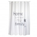 Spirella MSV Rideau De Douche Polyester HOME 180x200cm QUALITà PREMIUM Gris & Blanc - Anneaux Inclus