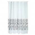Spirella MSV Rideau De Douche Polyester IKEBANA 180x200cm QUALITà PREMIUM Blanc & Beige - Anneaux Inclus