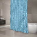 Spirella MSV Rideau De Douche Polyester WAVE 180x200cm QUALITà PREMIUM Bleu - Anneaux Inclus