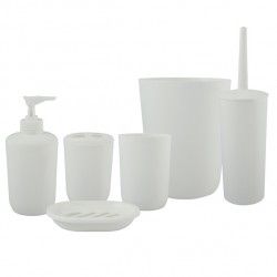 Spirella MSV Set D'accessoires De Salle De Bain 6 Pièces PP Blanc