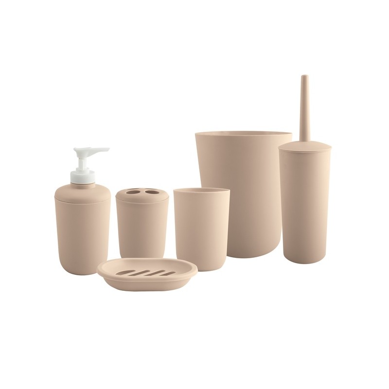 spirella MSV Set d'accessoires de salle de bain 6 pièces PP Beige