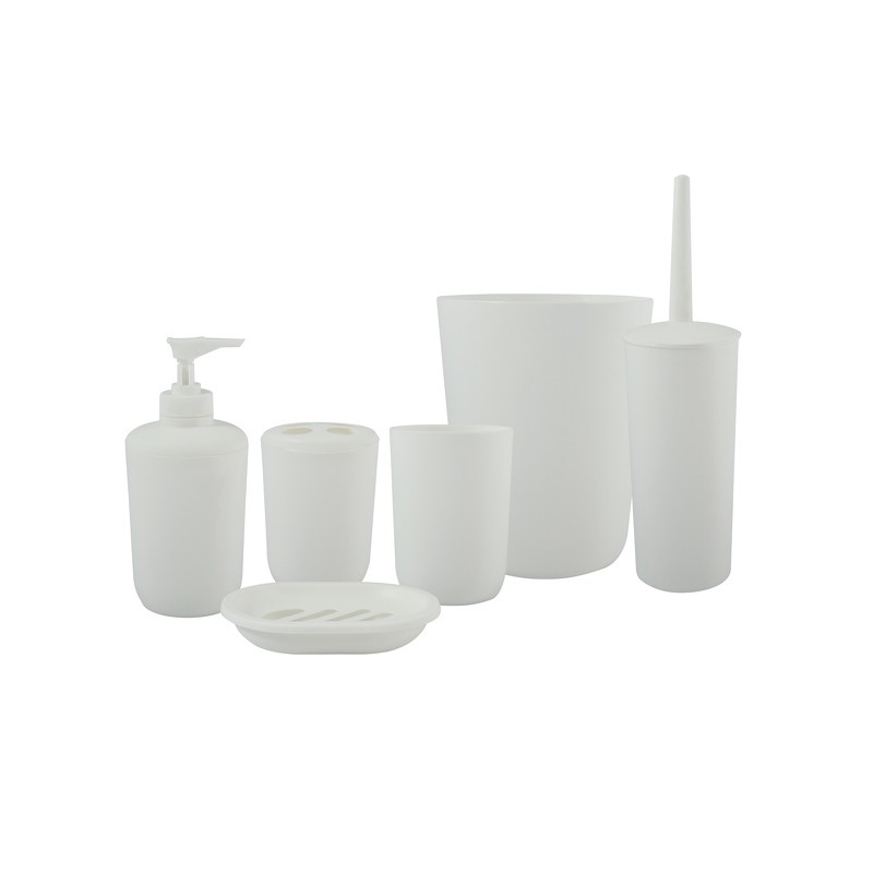 spirella MSV Set d'accessoires de salle de bain 6 pièces PP Blanc