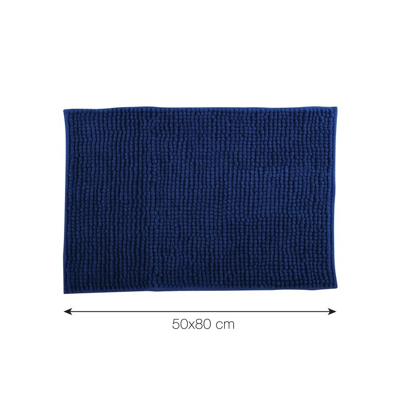 Spirella MSV Tapis De Bain Microfibre CHENILLE 50x80cm Bleu Foncé