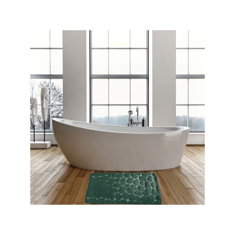 Spirella MSV Tapis De Bain Microfibre PEBBLE 40x60cm Vert Foncé