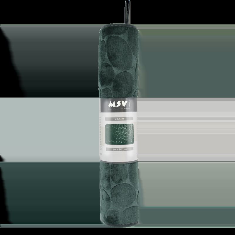 Spirella MSV Tapis De Bain Microfibre PEBBLE 40x60cm Vert Foncé