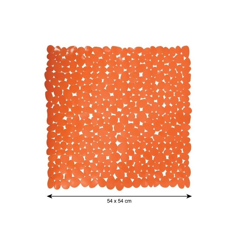Spirella MSV Tapis Fond De Douche PVC GALETS 53x53cm Orange