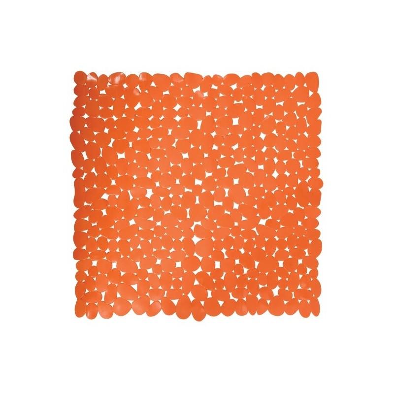 spirella MSV Tapis Fond de douche PVC GALETS 53x53cm Orange