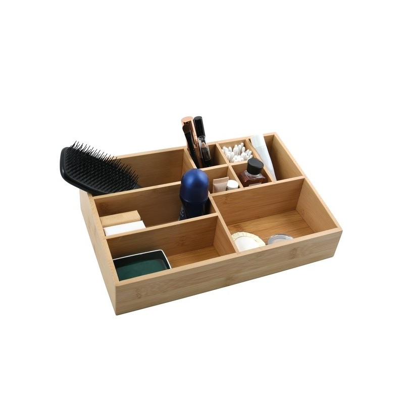 Spirella Organisateur De Maquillage Bambou 10 Compartiments ISALYS Beige MSV