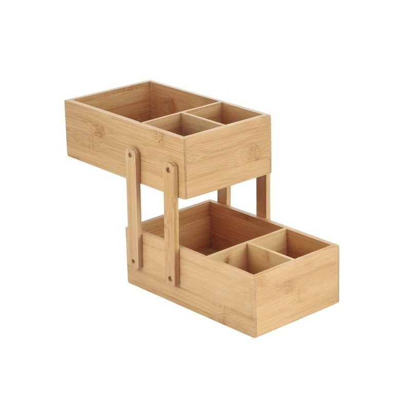 Spirella Organisateur De Maquillage Bambou 2 Niveaux ISALYS Beige MSV