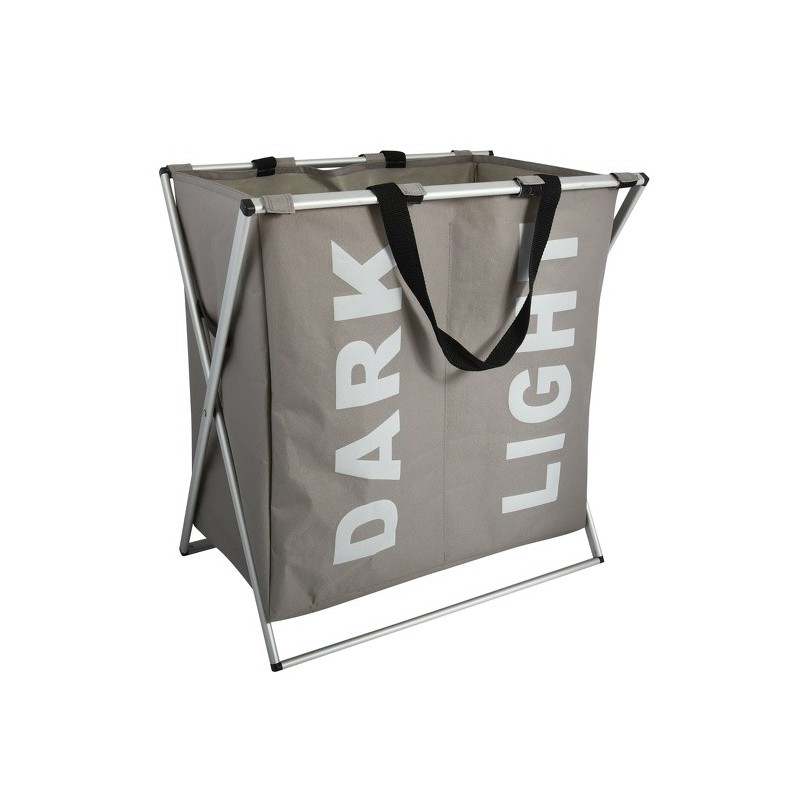 spirella Panier à  linge 2 compartiments DARK LIGHT (2x40L) Taupe MSV