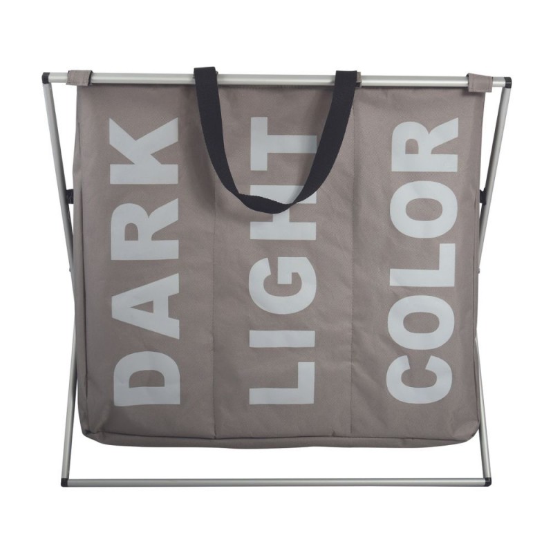 Spirella Panier à  Linge 3 Compartiments DARK LIGHT COLOR (3x30L) Taupe MSV