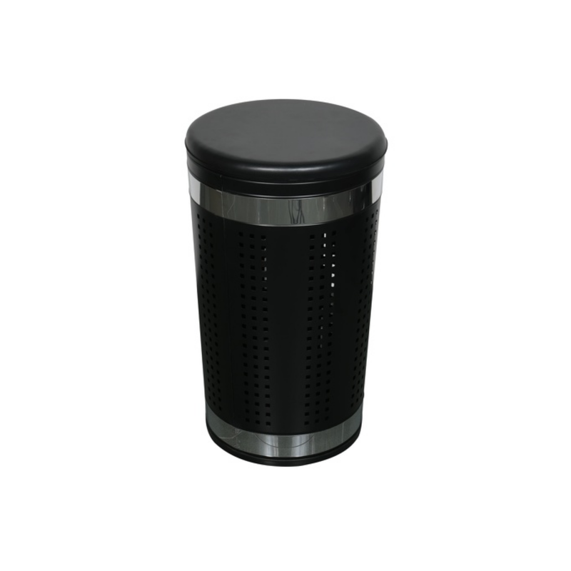 spirella Panier à linge 46L avec couvercle coussin Inox Noir MSV spirella Panier à linge 46L avec couvercle coussin Inox Noir MSV