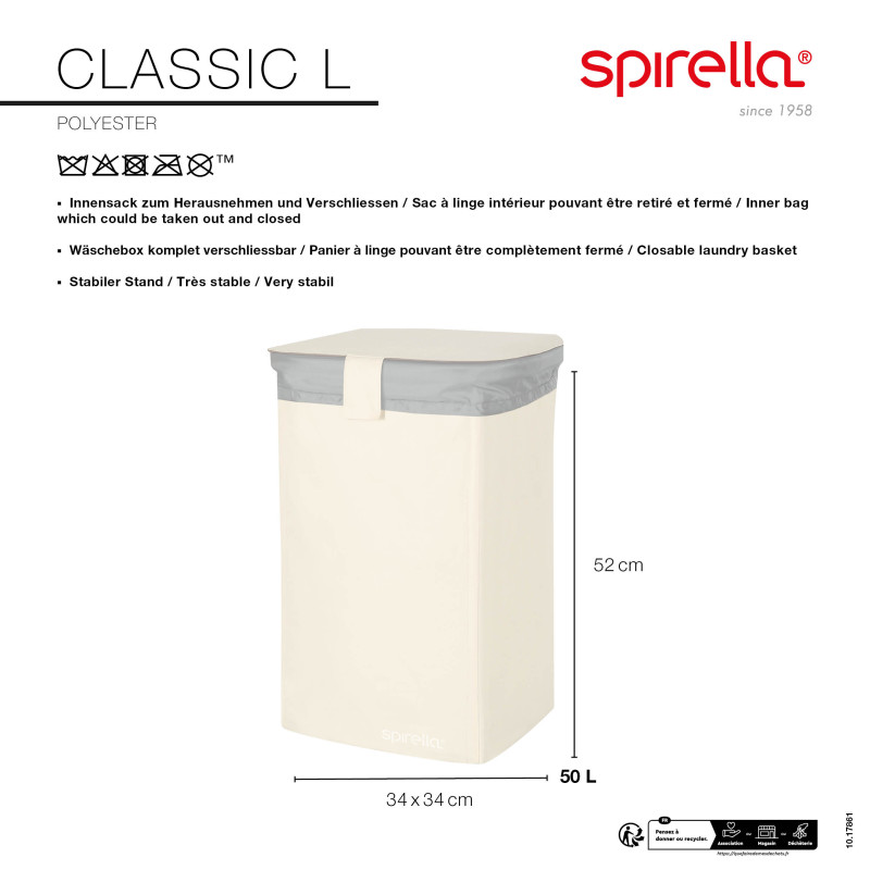 Spirella Panier à  Linge CLASSIC L 50L Blanc Spirella