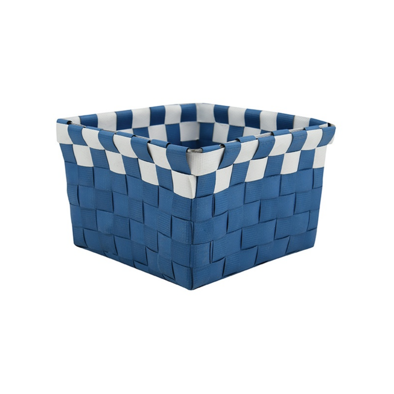 spirella Panier de rangement 19x14x8cm Bleu Marine & Blanc MSV