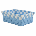 Spirella Panier De Rangement 19x14x8cm Bleu Pastel & Blanc MSV