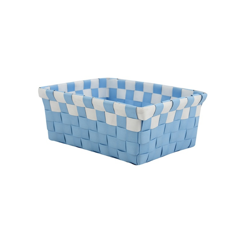 spirella Panier de rangement 19x14x8cm Bleu Pastel & Blanc MSV