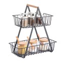 Spirella Panier De Rangement à Poser Design Industriel Bois & Acier ELIE Noir Mat MSV