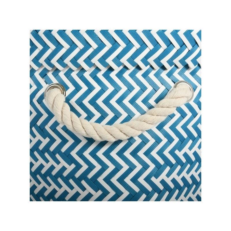 Spirella Panier De Rangement Avec Poignées 29x23cm Bleu & Blanc MSV