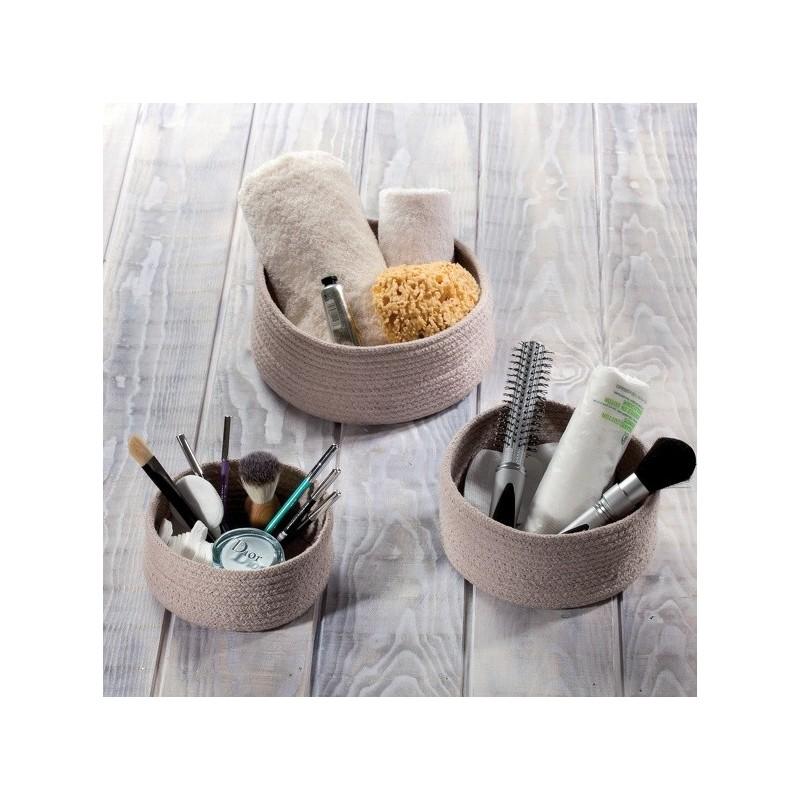 Spirella Panier De Rangement Coton TOBAGO Beige 17x9cm Spirella