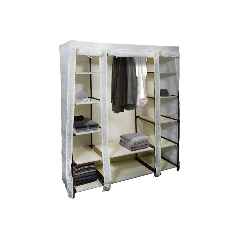 Spirella Penderie Avec étagères PP Aéré Gris & Beige MSV