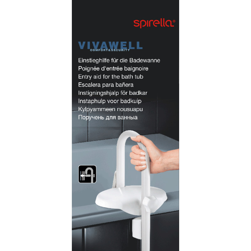 Spirella Poignée D'entrée Pour Le Bain Acier Inox Blanc Spirella