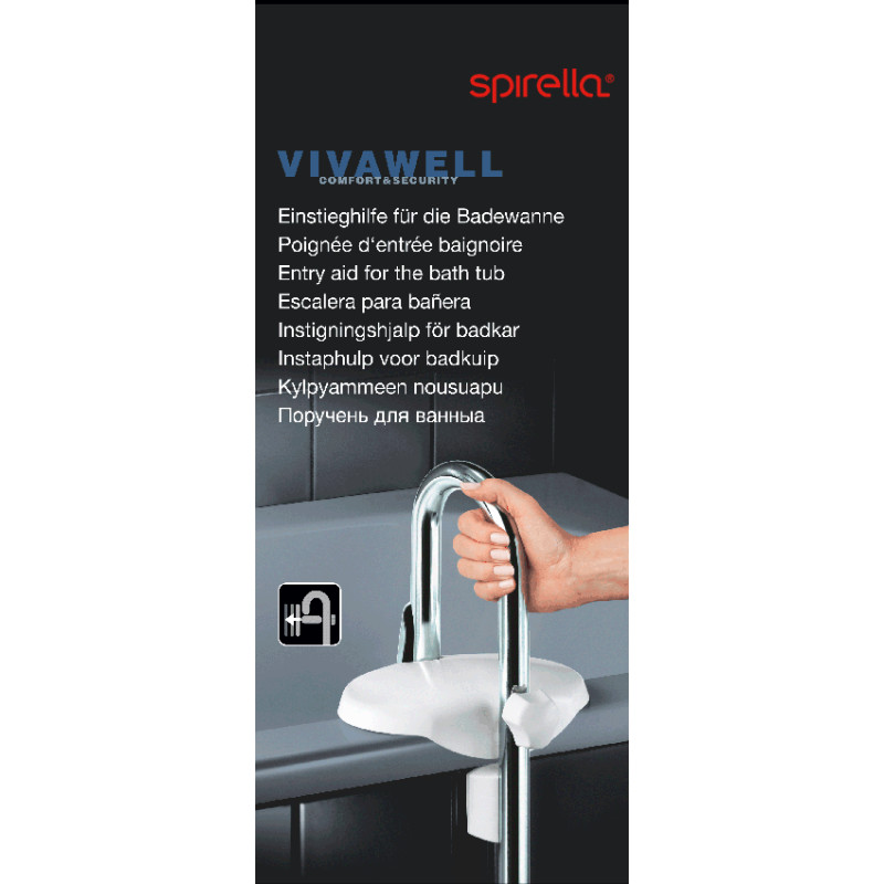 Spirella Poignée D'entrée Pour Le Bain Acier Inox Chromé Spirella