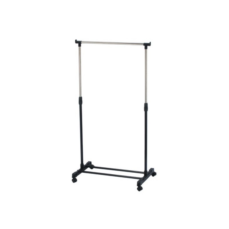 Spirella Portant à  Vêtements à  Roulettes En Inox 101-170cm Noir - Hauteur Ajustable MSV