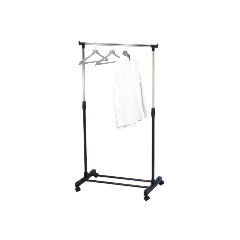 Spirella Portant à  Vêtements à  Roulettes En Inox 101-170cm Noir - Hauteur Ajustable MSV
