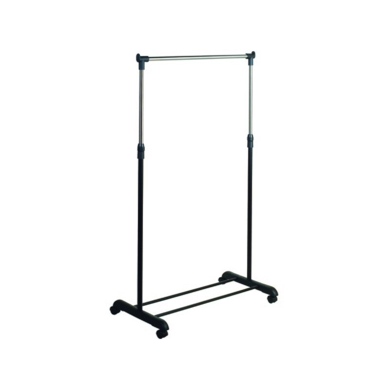 spirella Portant à  vêtements à  roulettes en Inox 101-170cm Noir - Hauteur ajustable MSV