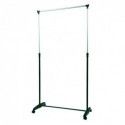 Spirella Portant à  Vêtements à  Roulettes Inox 87-160cm Noir - Hauteur Ajustable MSV